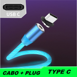 CABO USB CARREGADOR CELULAR MAGNÉTICO LED