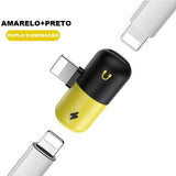DUPLO JACK ADAPTADOR DE FONE E CARREGADOR P/ IPHONE 7 8 Xs XR