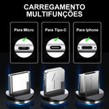 CABO USB CARREGADOR CELULAR MAGNÉTICO LED