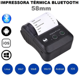 IMPRESSORA TÉRMICA BLUETOOTH PORTÁTIL SEM FIO 58MM