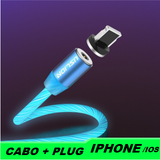 CABO USB CARREGADOR CELULAR MAGNÉTICO LED