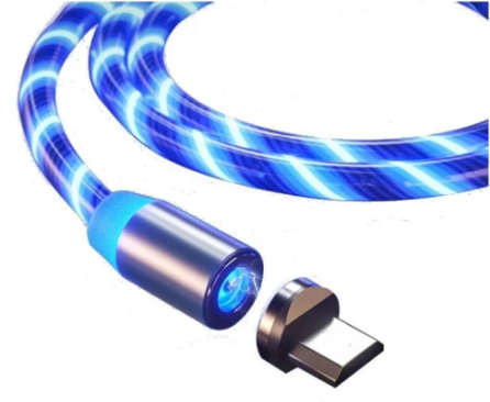 CABO USB CARREGADOR CELULAR MAGNÉTICO LED